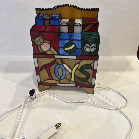 Special Times Genuine Stained Glass Lighted toy box Vintage working no box - Picture 3 of 15